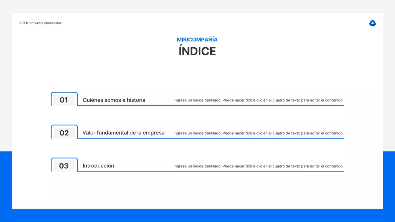 Kit de presentación de propuestas de negocio limpio e intuitivo en azul y gris claro