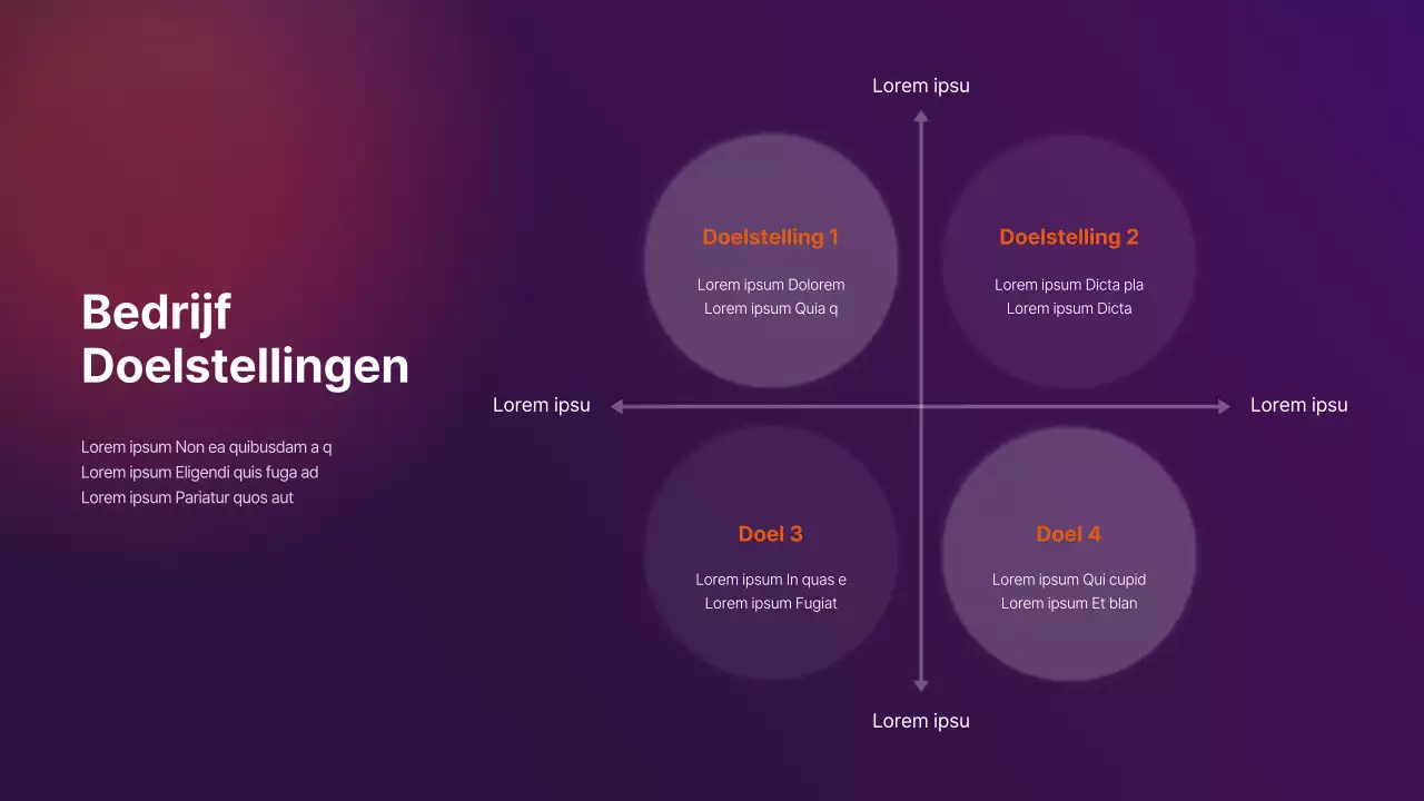 Paars en oranje kleurverloop bedrijfsprofiel