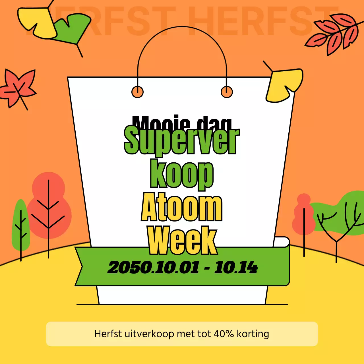 Promoot een tropische herfstuitverkoop in chartreuse en geel