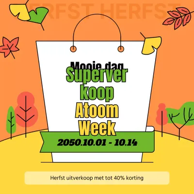 Promoot een tropische herfstuitverkoop in chartreuse en geel