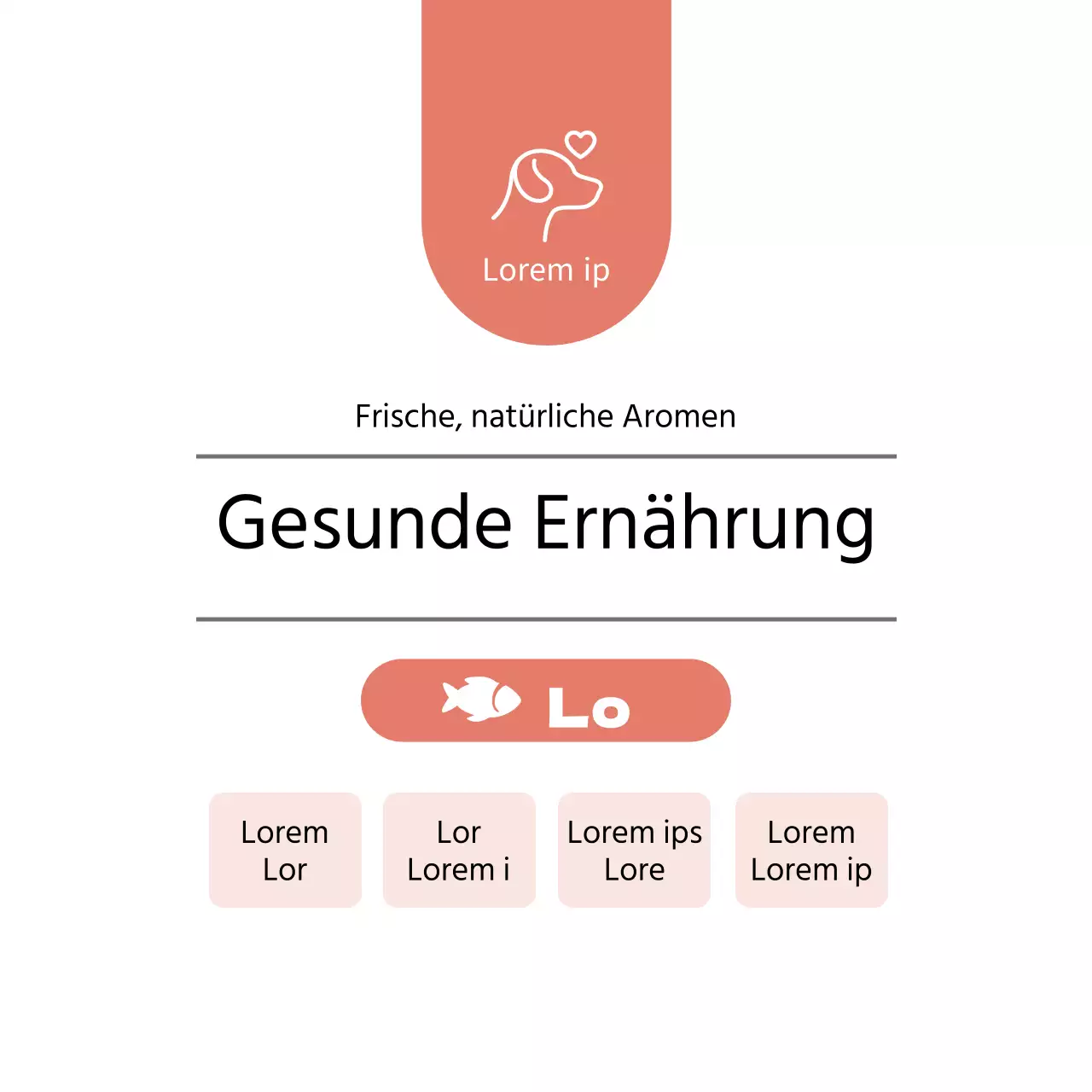 Etikett mit rotem Tiernahrungssymbol