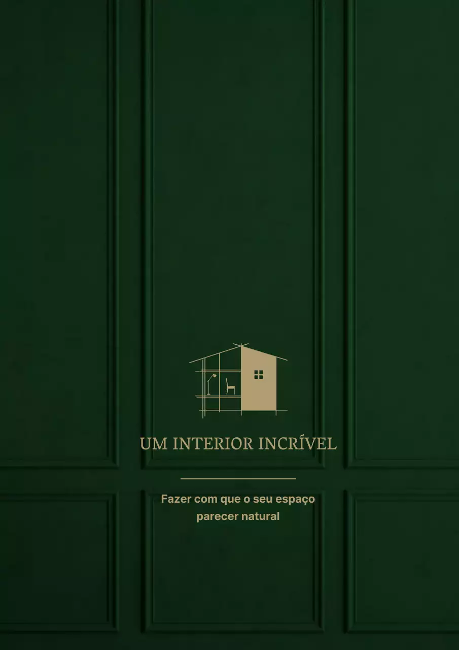 Tema de portefólio de materiais para interiores em verde e castanho (Retrato Documentação empresarial)