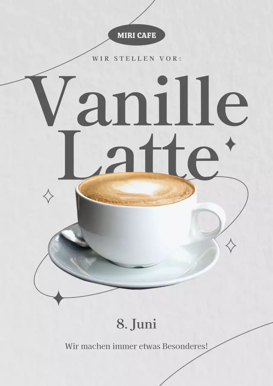 Werbung für ein einfaches und stilvolles Café-Kaffee-Menü