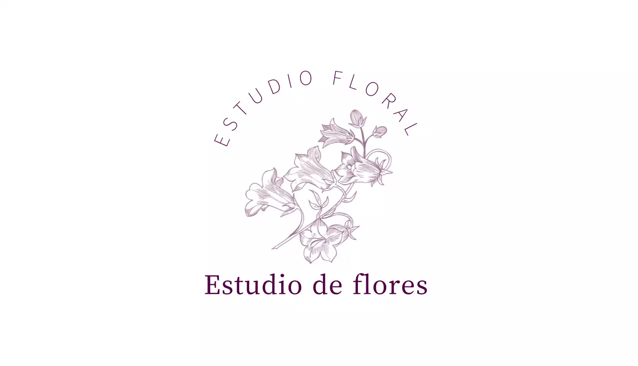 Tarjeta de visita del estudio floral ilustrado morado