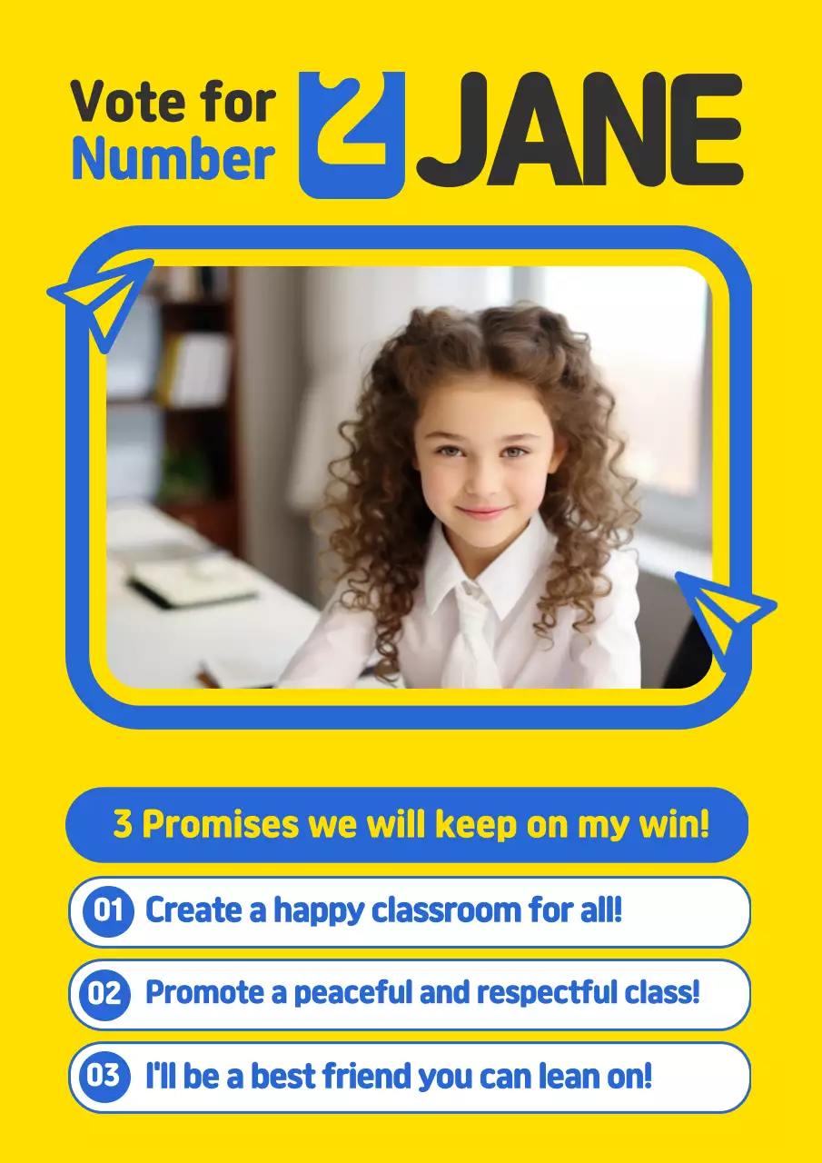 Yellow Simple Election Promotion Poster