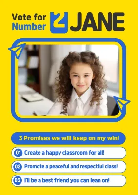 Yellow Simple Election Promotion Poster