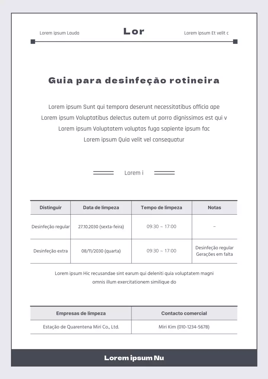 Um aviso de desinfeção simples, cinzento e de rotina
