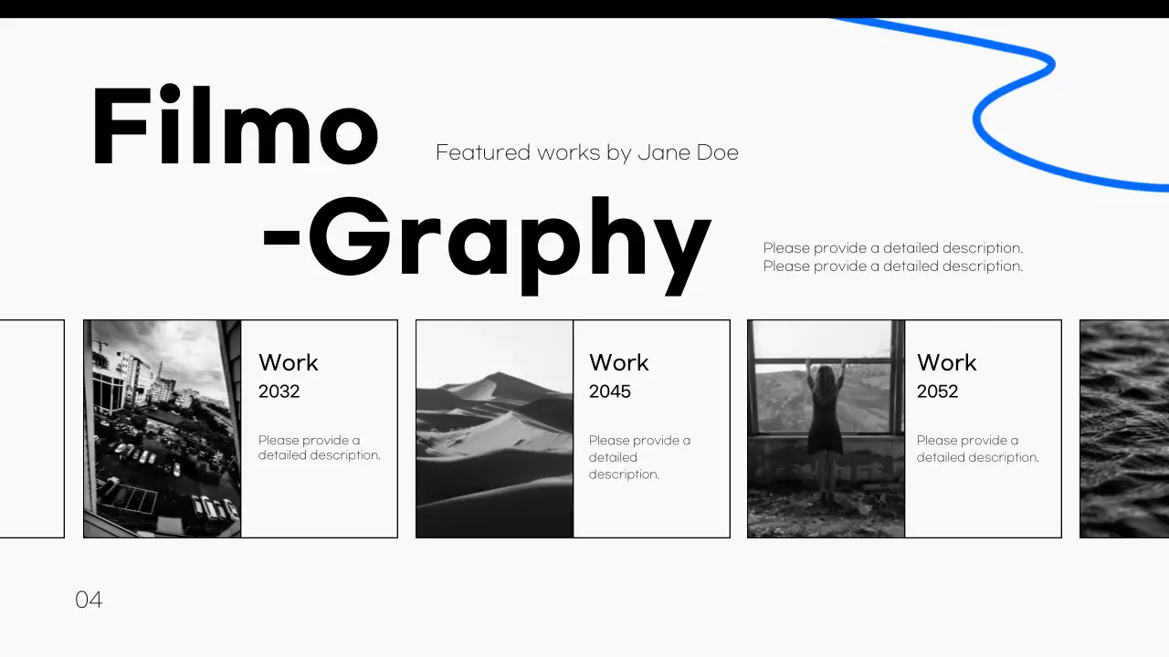 블랙 모던 여배우 프로필 프레젠테이션