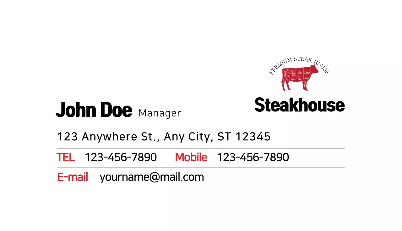 Red black illustration restaurant steak