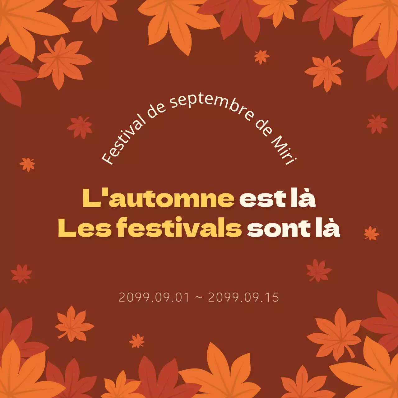 Promouvoir un festival d'automne branché sur fond brun