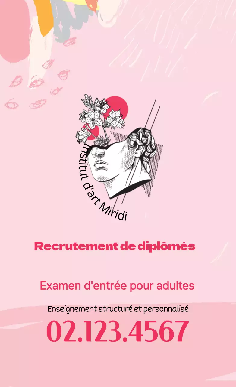 Illustration rose logo art école promotion