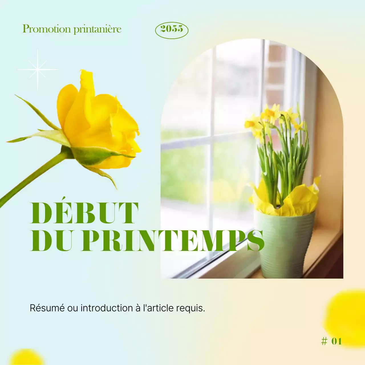 Evénement printanier vert et jaune