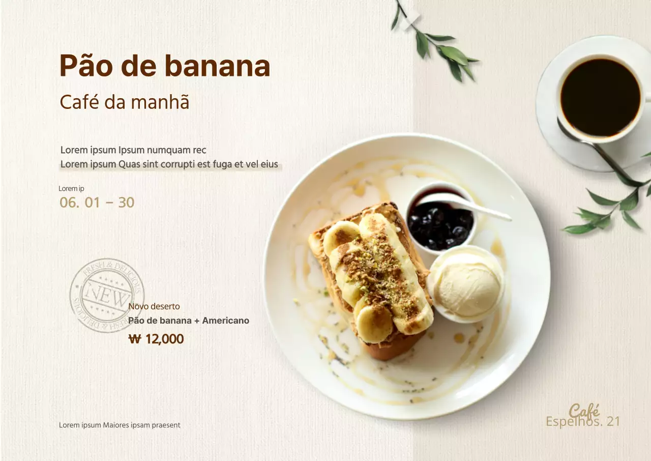 Conjunto de café Banana Bread Cartaz de paisagem em marfim