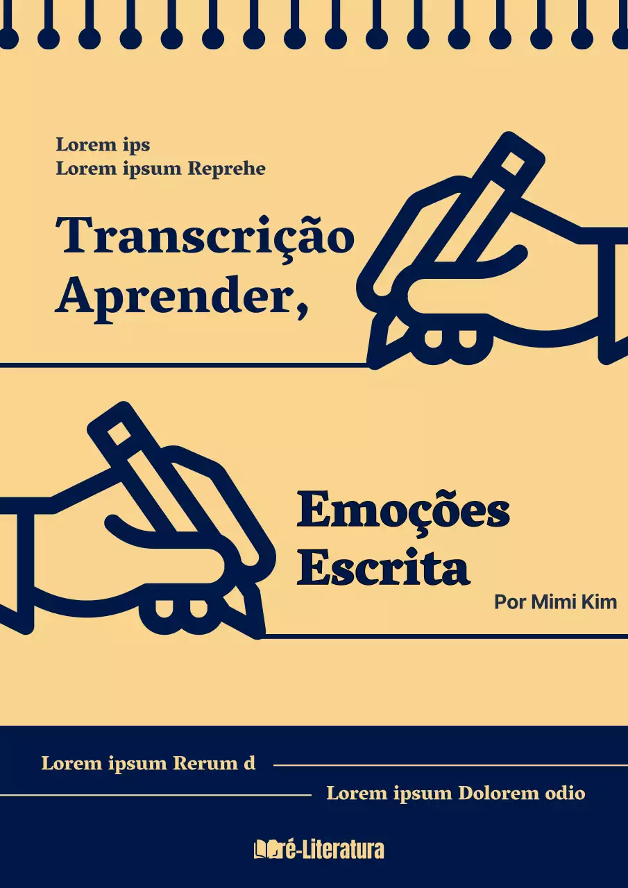 Sobre a escrita simples em amarelo e azul-marinho