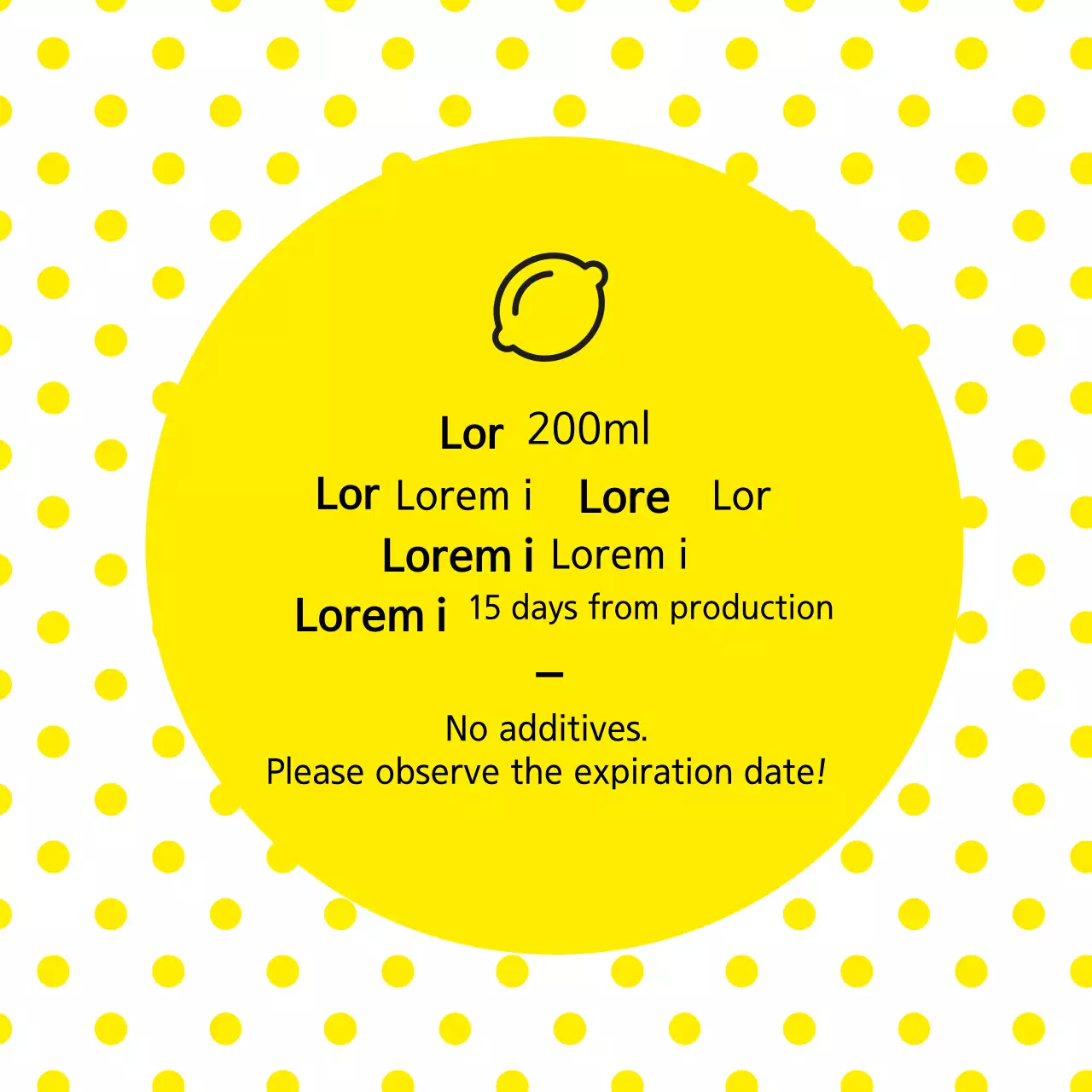 Pelabelan bahan jus lemon