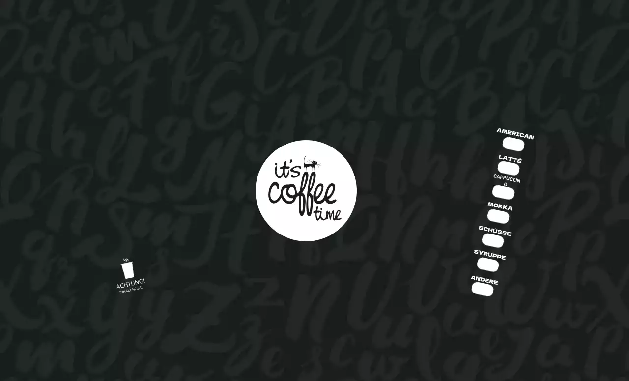 Schwarzer Text Muster Cafe Checkliste