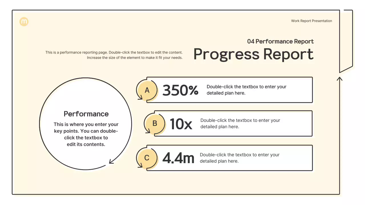 Point shapes with light yellow arrows business presentation kit