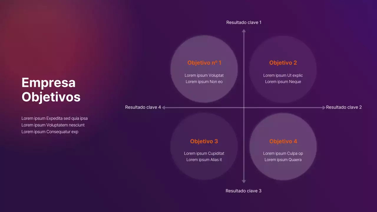 Perfil de empresa en degradado morado y naranja
