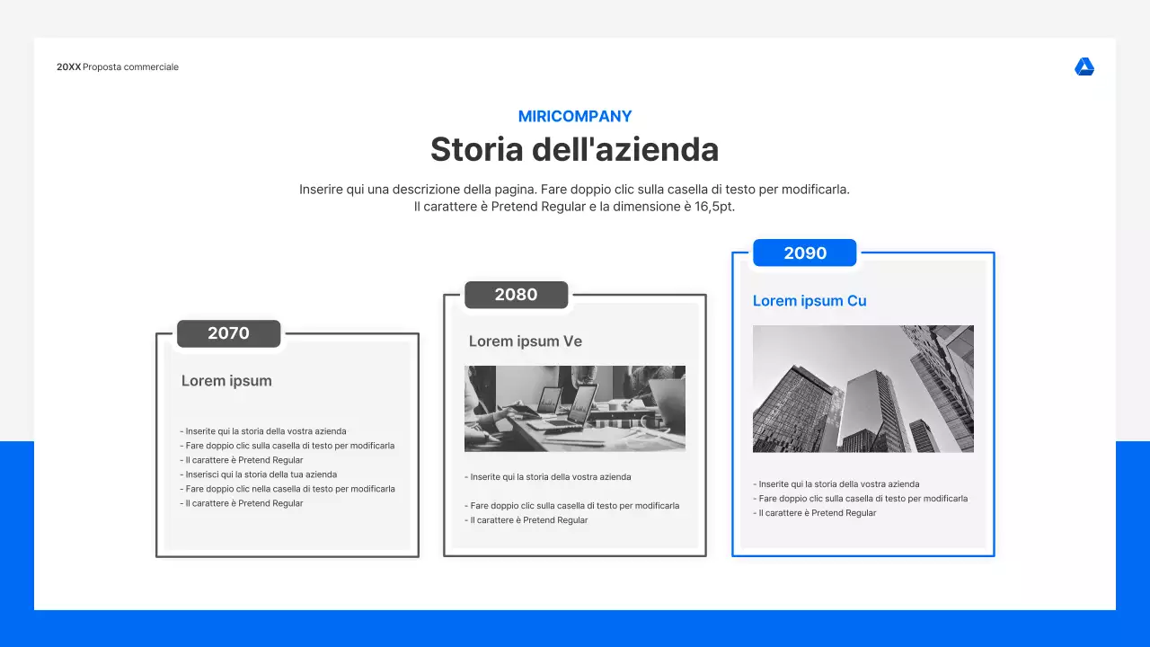 Kit di presentazione di proposte commerciali pulito e intuitivo in blu e grigio chiaro