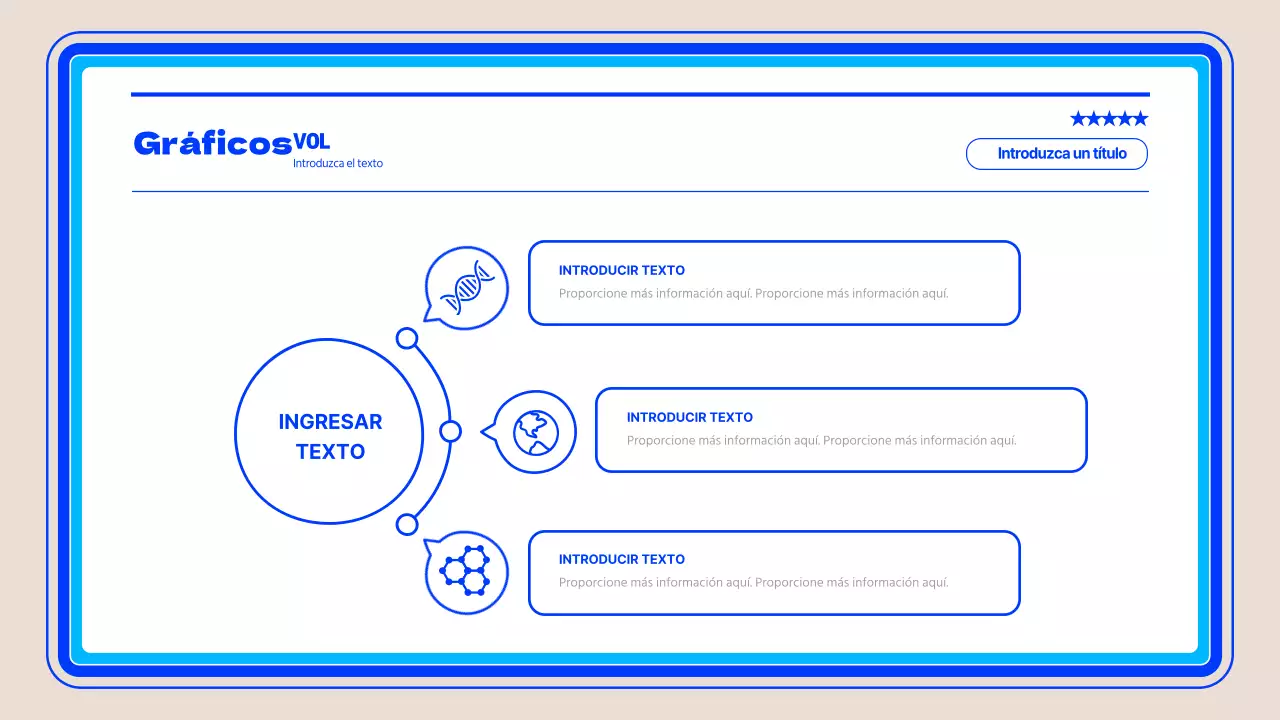 Círculos y cuadrados sencillos en azul explican la infografía de la agenda