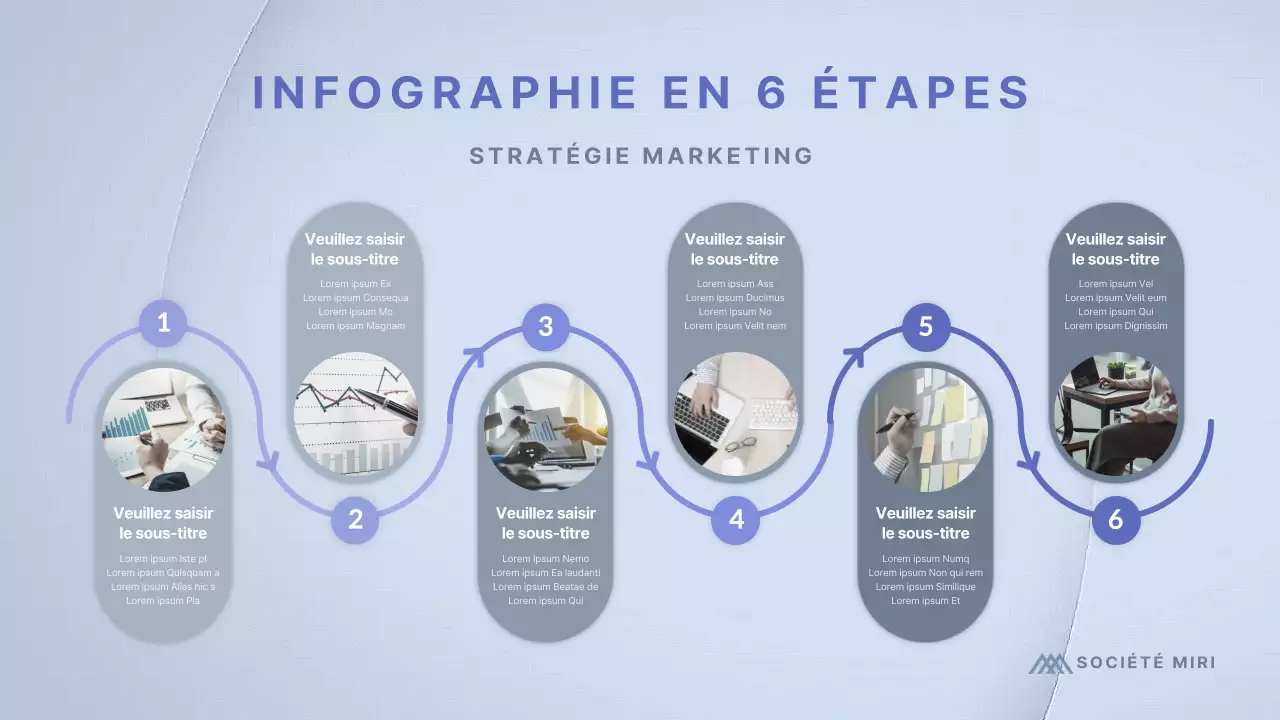 Feuille de route infographique dans des tons bleus apaisants