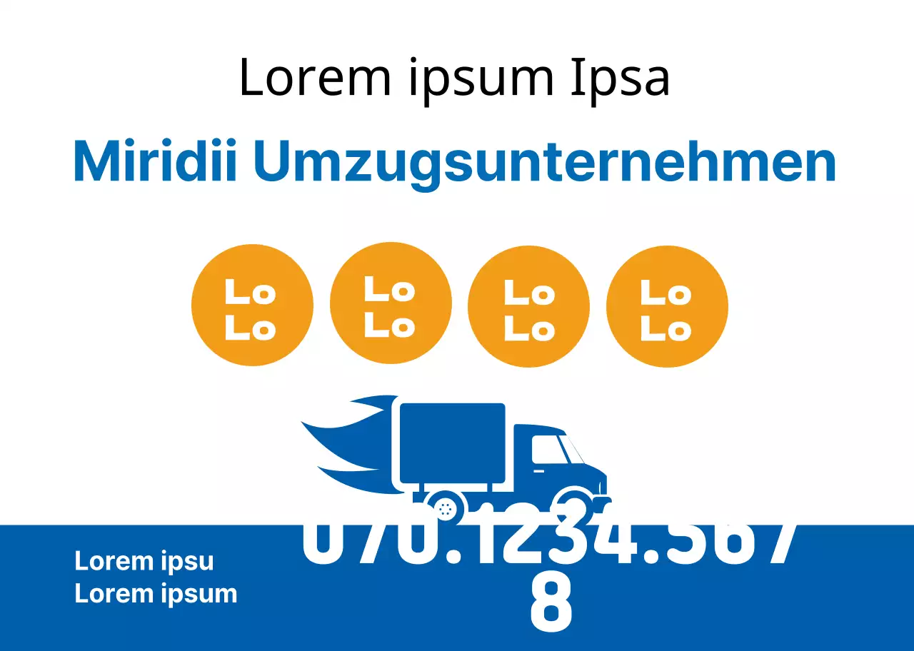 Werbung für ein weißes, blaues und sauberes Umzugsunternehmen