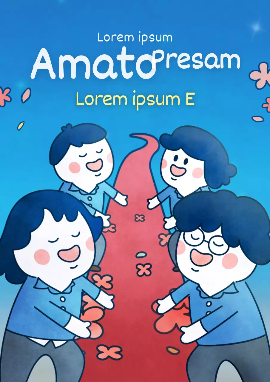 Simpatica illustrazione in blu per festeggiare il compleanno dell'insegnante