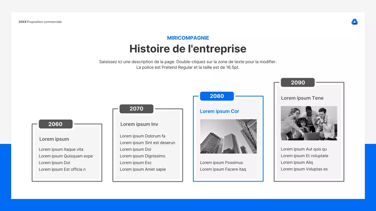 Kit de présentation de propositions commerciales propre et intuitif en bleu et gris clair