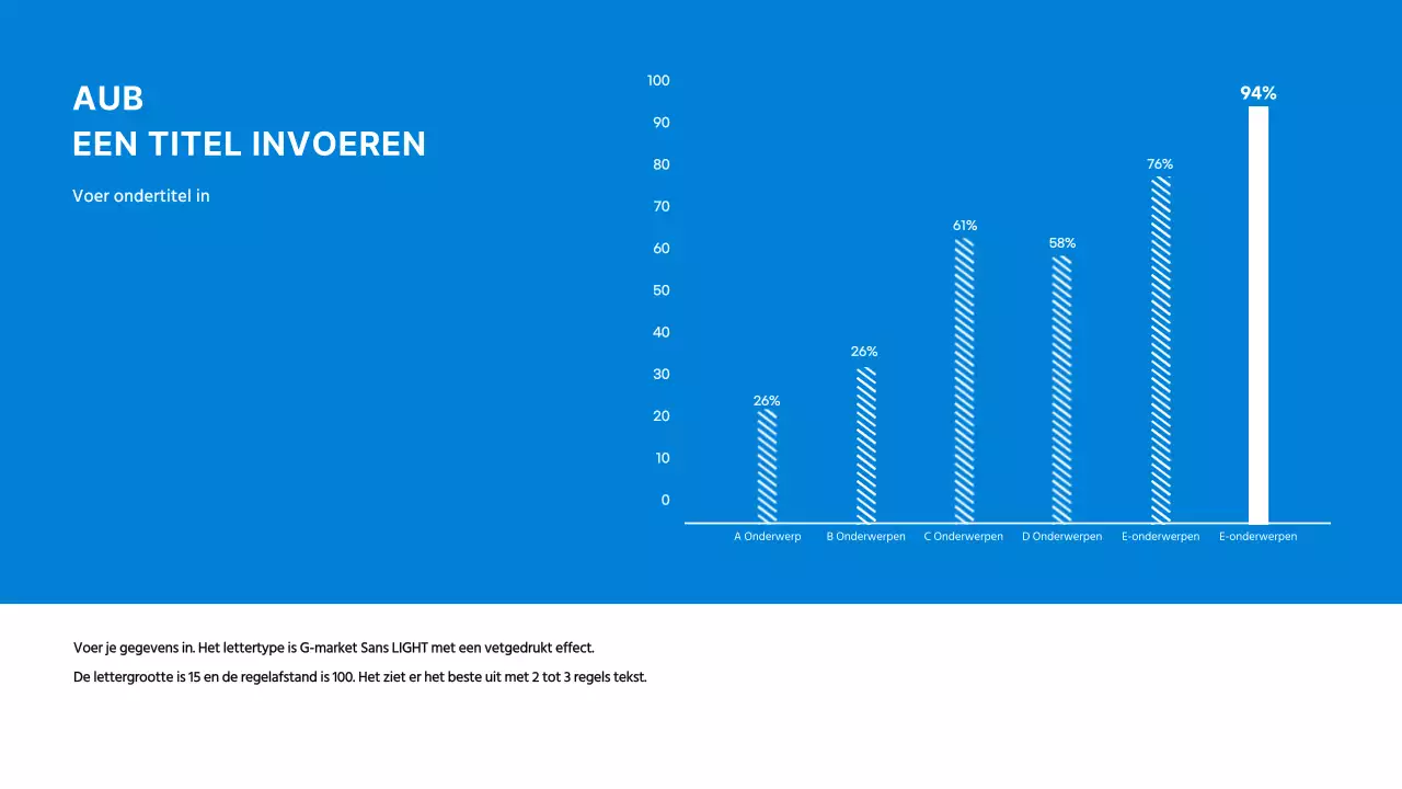 Eenvoudige blauwe staafdiagram infographic