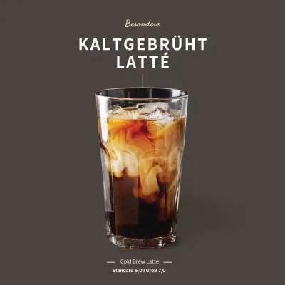 Einfaches kaffeefarbenes Hängebanner für ein Cold-Brew-Café