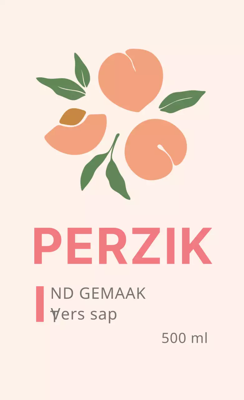 Schattige voedseletiketten met roze illustraties