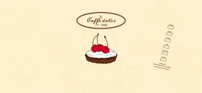 Promuovere e informare le caffetterie con un logo emozionale in marrone rossiccio e giallo chiaro