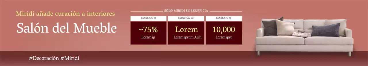 La foto rosa destaca el mobiliario limpio para promocionar el acontecimiento