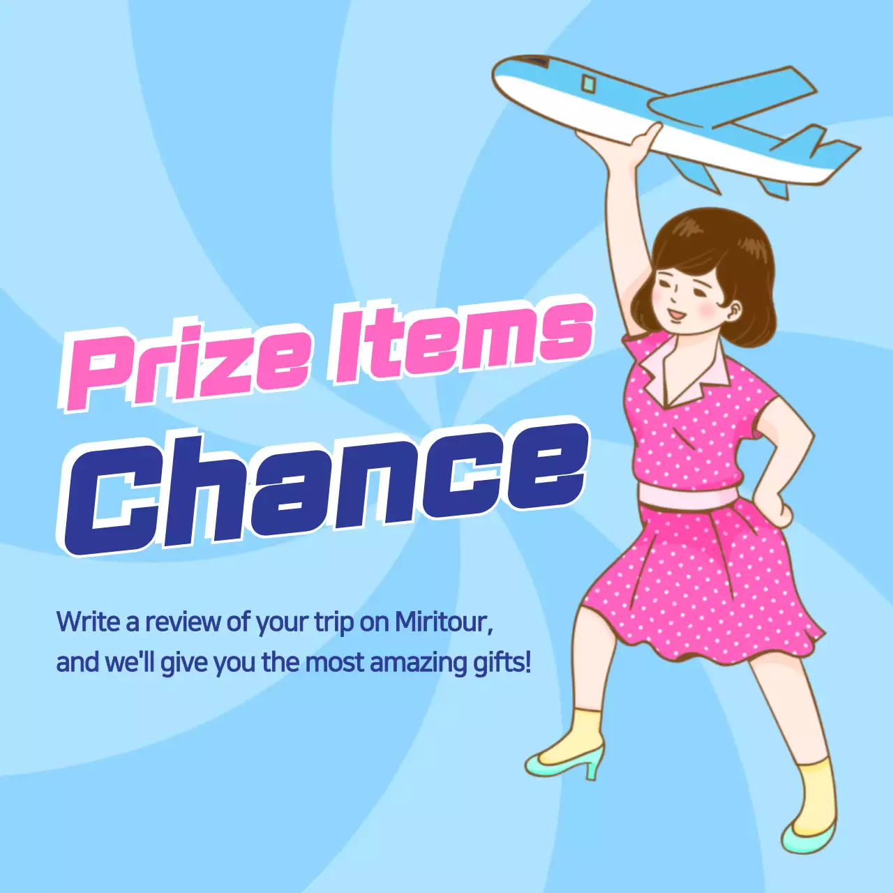 Blue Retro Travel Promotion Instagram Post