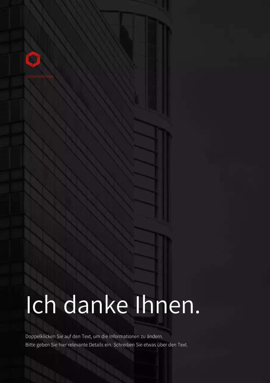 Rote und schwarze Stadt Gebäude inspiriert Geschäftsprofil vertikale Dokumentvorlage