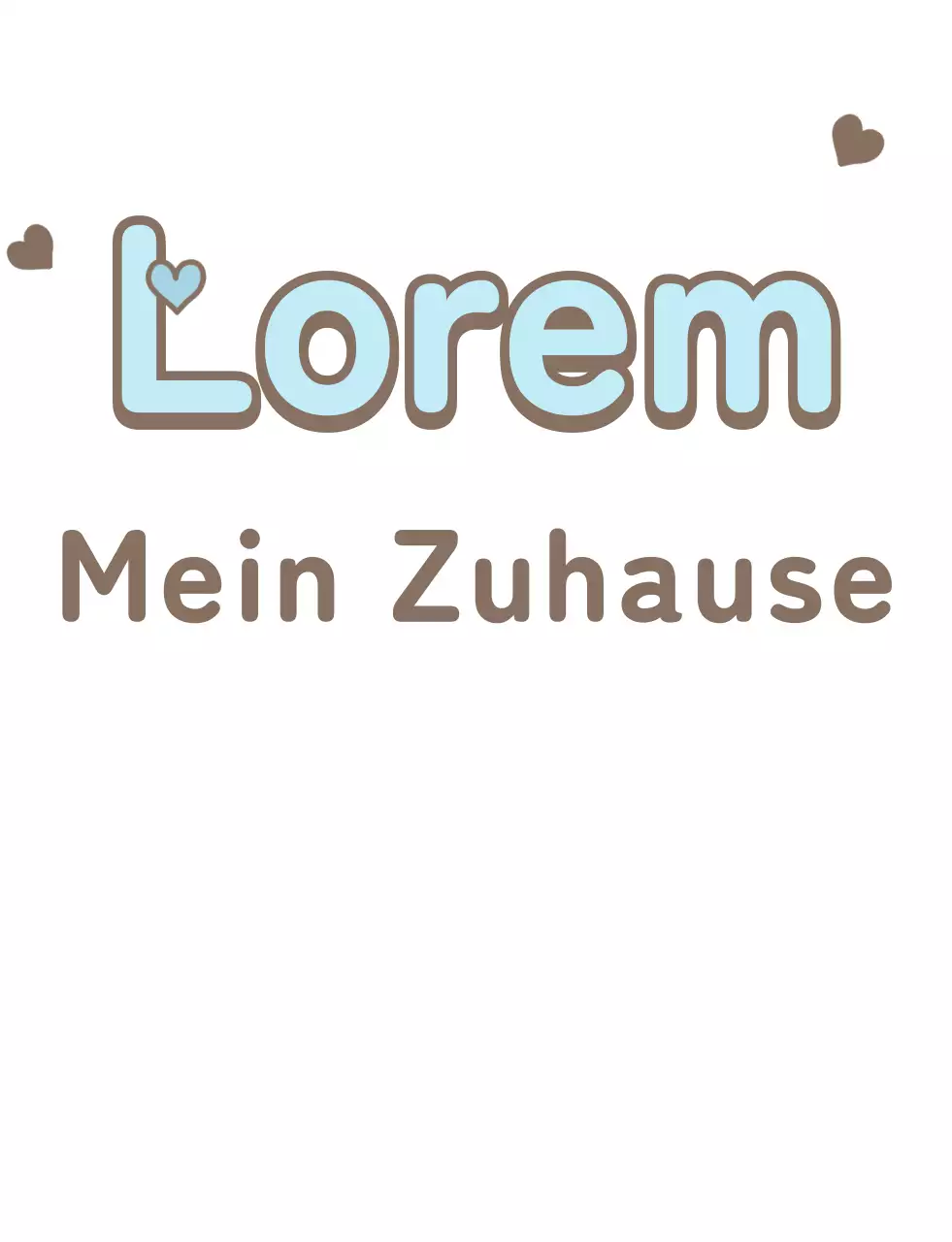 Familien-T-Shirt mit niedlicher Typografie in Braun, Hellblau und Beige
