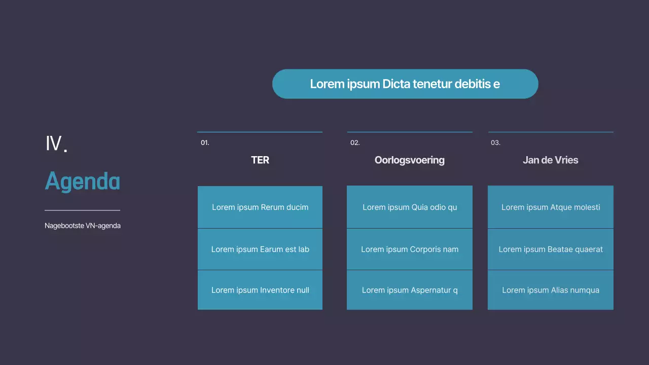 Eenvoudige blauwe en marineblauwe namaak VN-conferentiepresentatie