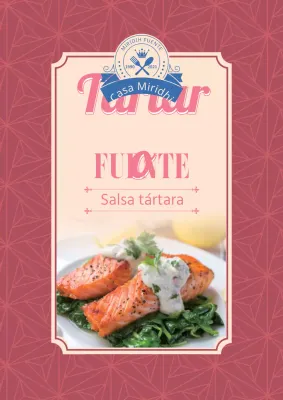 Etiquetas de salsa tártara con dibujos de colores