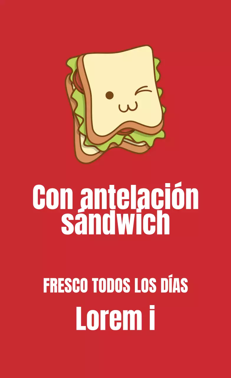 Etiqueta roja ilustrada para bocadillos