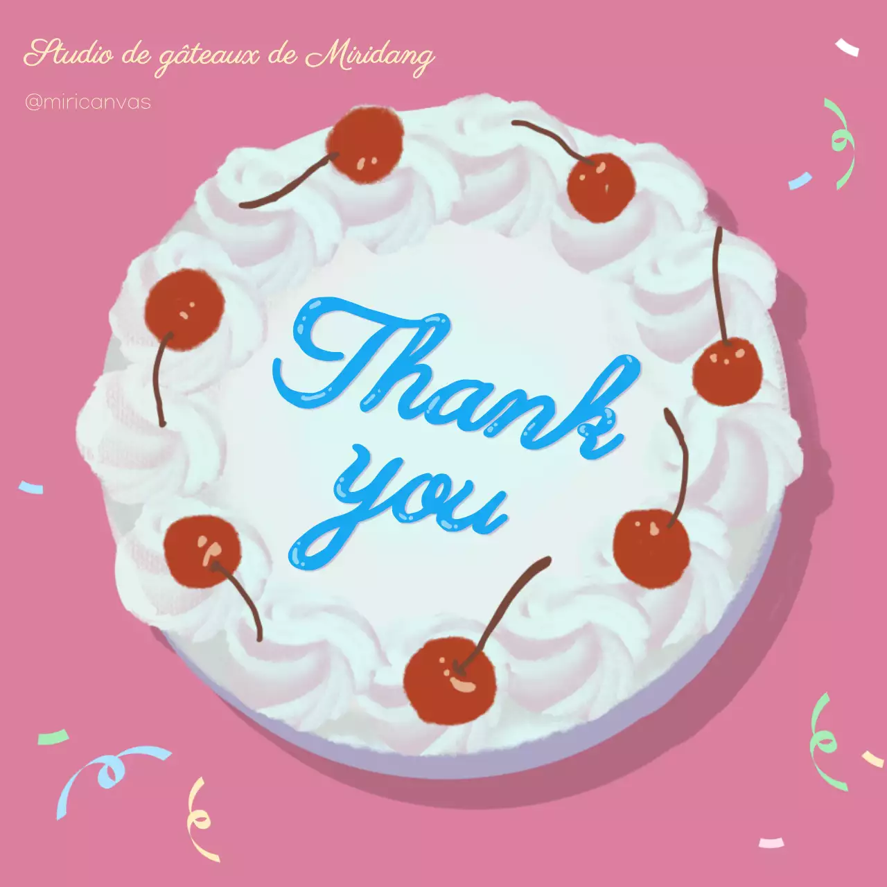 Un gâteau rose en lettres vintage avec un toast