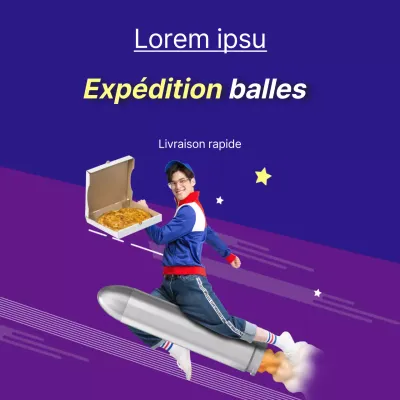 Balle de livraison sur fond violet-bleu