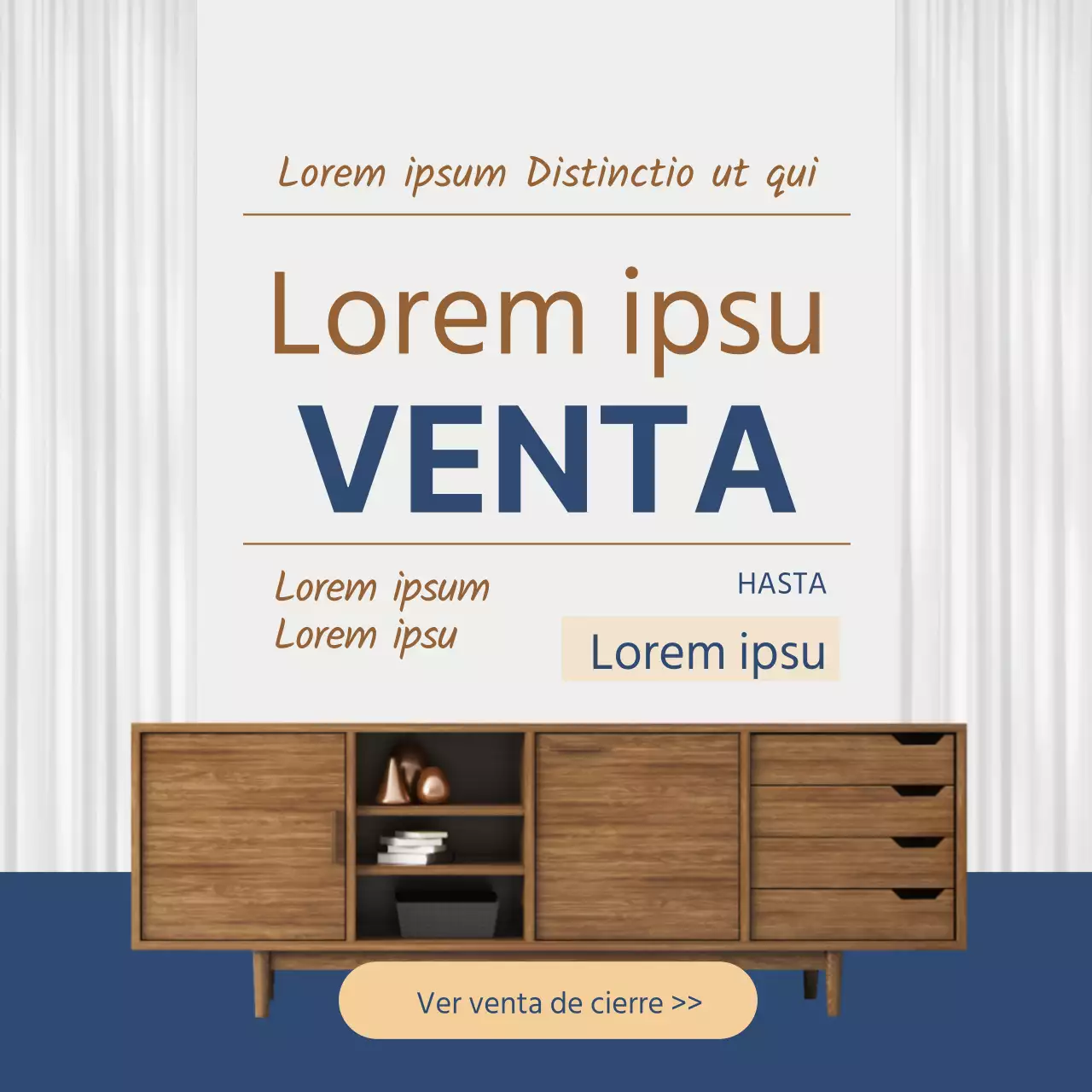 Rebajas en muebles azules y limpios