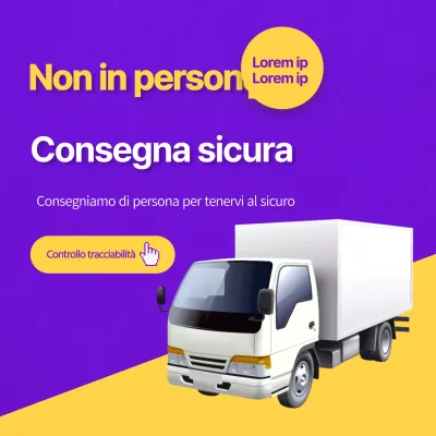 Testo di consegna contactless giallo-viola Avviso evidenziato