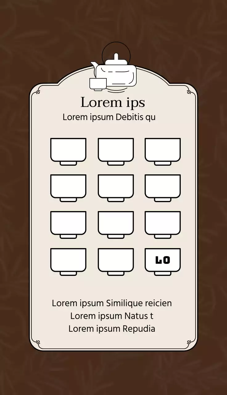 Bruine abrikoos illustratie logo cafe thee coupon