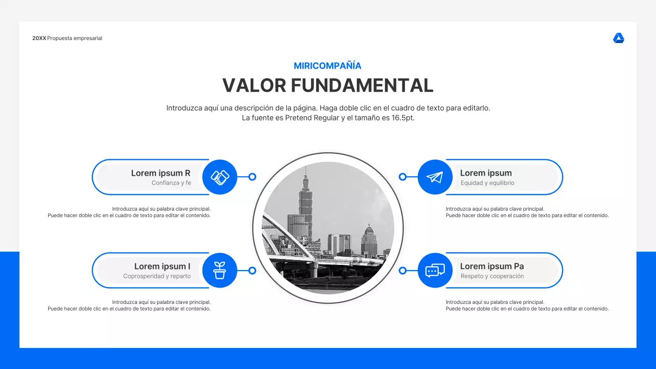 Kit de presentación de propuestas de negocio limpio e intuitivo en azul y gris claro