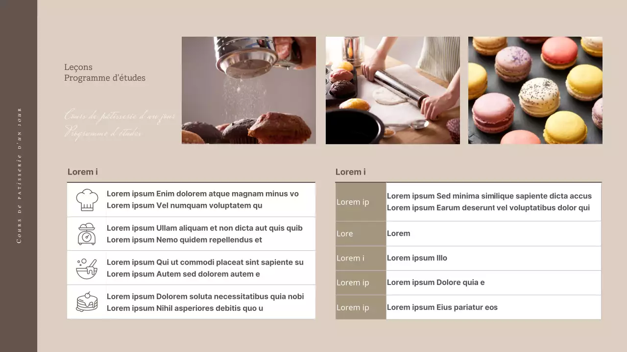 Proposition d'un cours de boulangerie d'une journée en beige