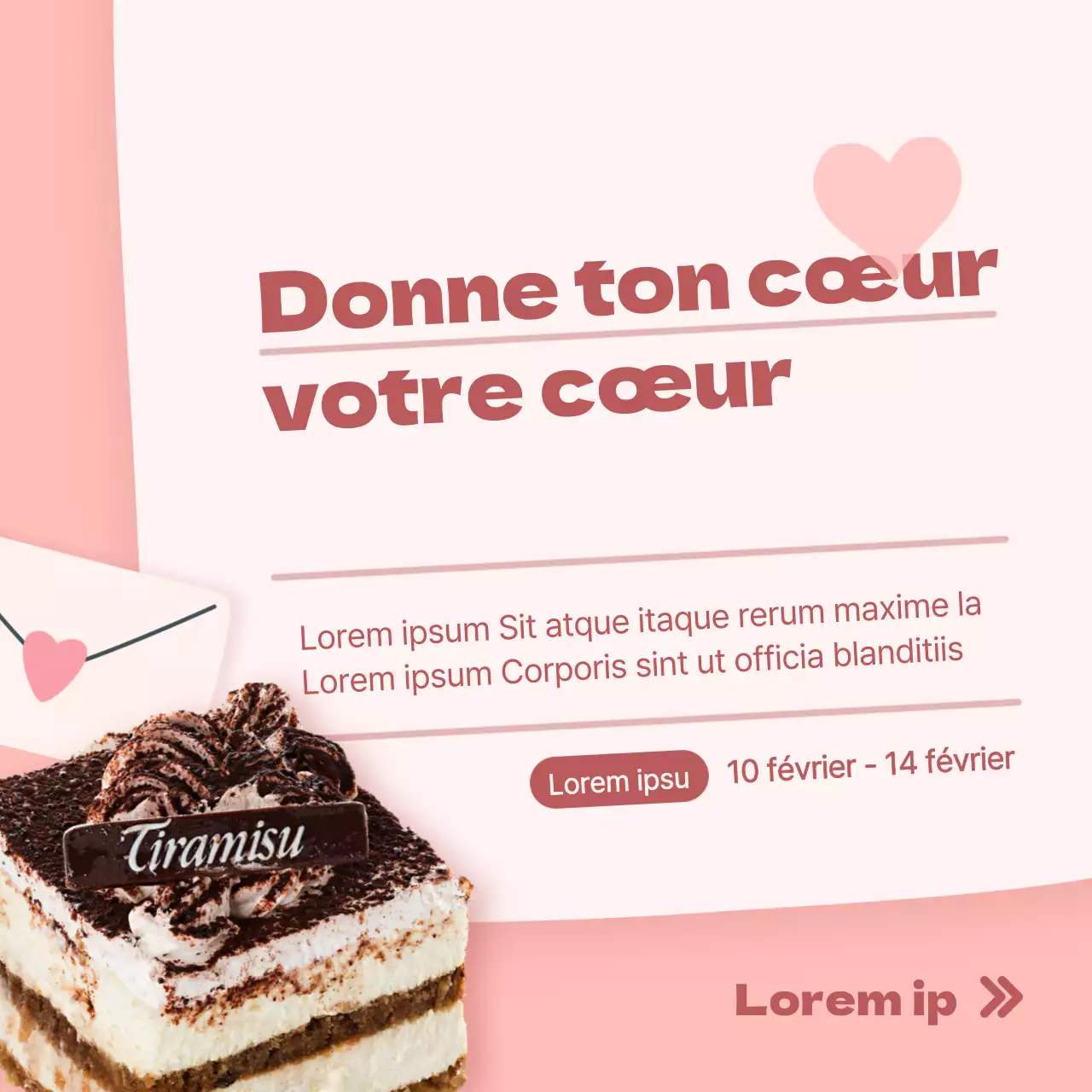 Lettre de la Saint-Valentin rose