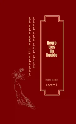 Etiqueta ilustrada roja y amarilla del estuche de regalo de ginseng