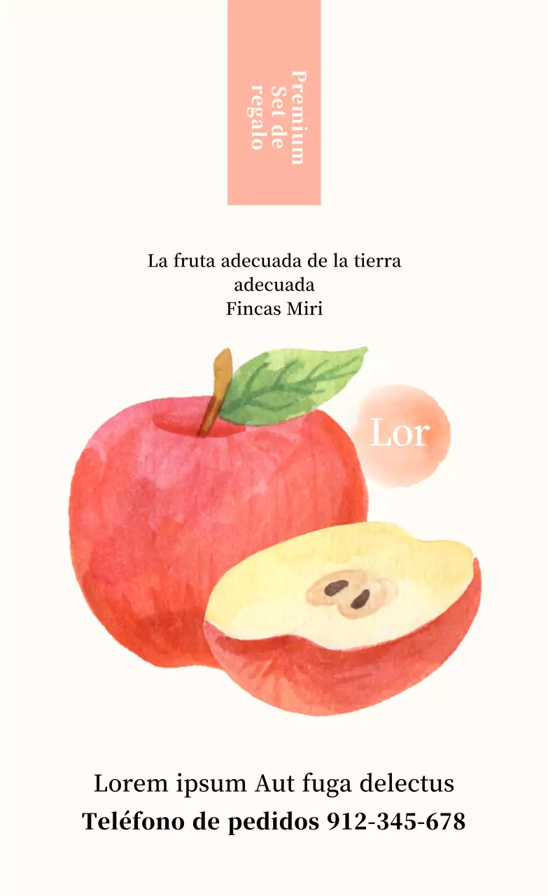 Pegatina vertical manzana ilustrada