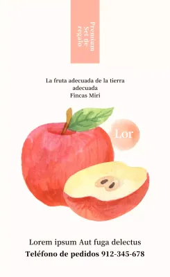 Pegatina vertical manzana ilustrada